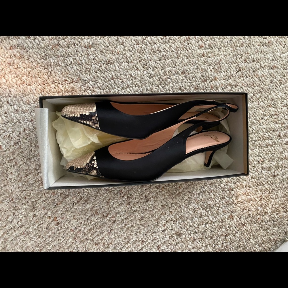 Snakeskin toe heels